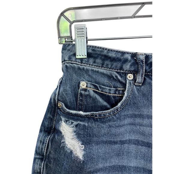 Garage Distressed Denim Jean Short Size 3 Blue Cutoff Casual Summer Western Boho - Picture 2 of 7